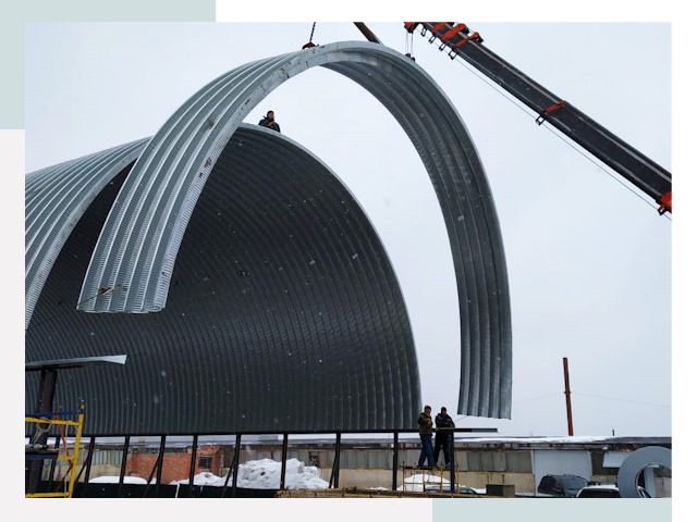 Полукруглые ангары в Кемерово